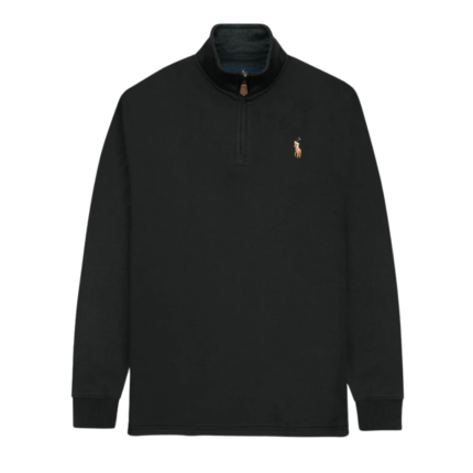 Ralph Lauren Men Fleece mock zipper (Charcoal Black)
